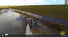 Air boat on water